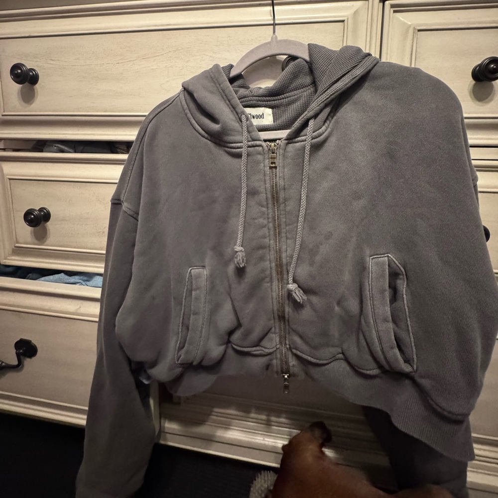 Elwood thermal lined Gray Zip-Up Hooded Sweatshirt